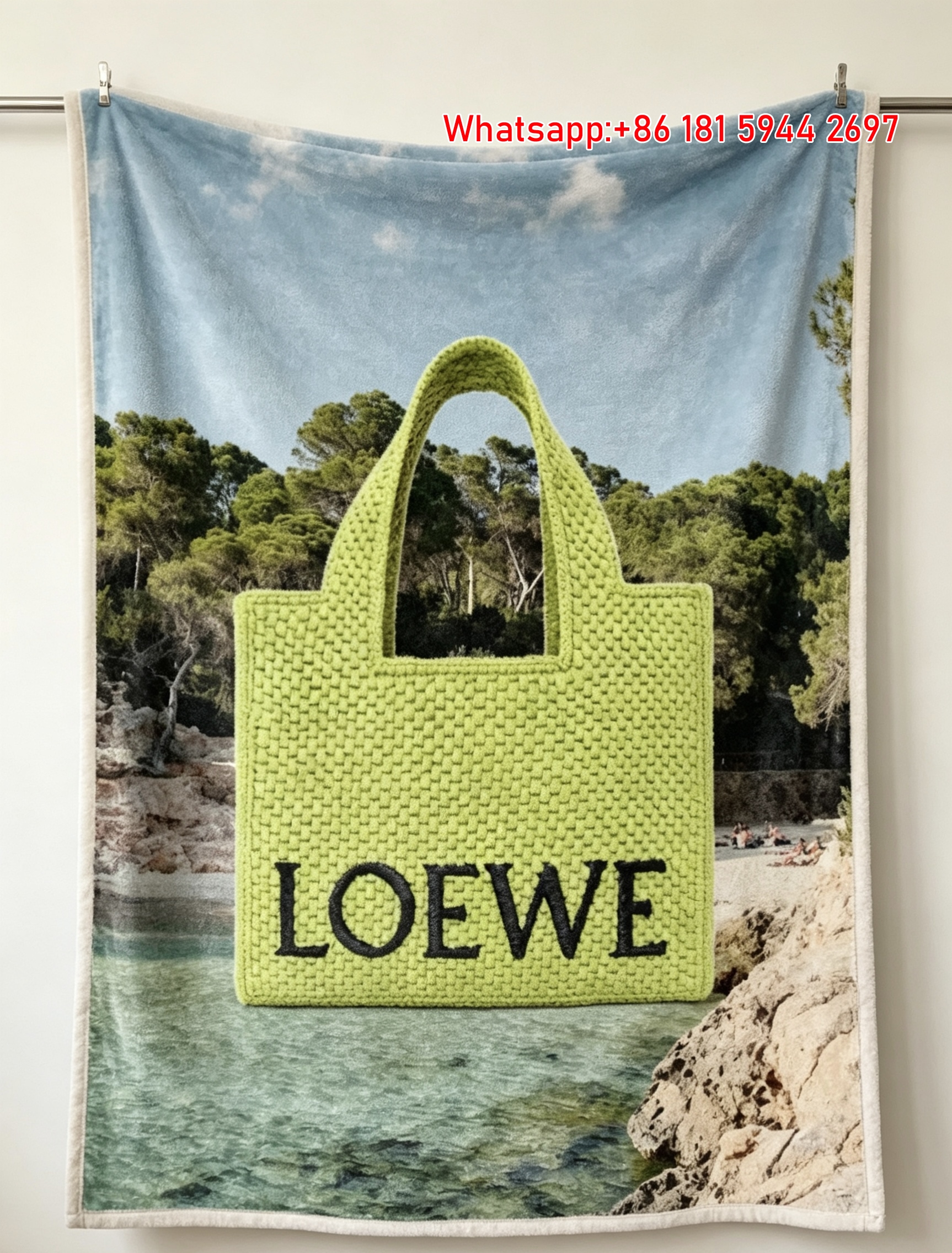 LOEWE Eggplant Print Flannel Fleece Throw Blanket L023